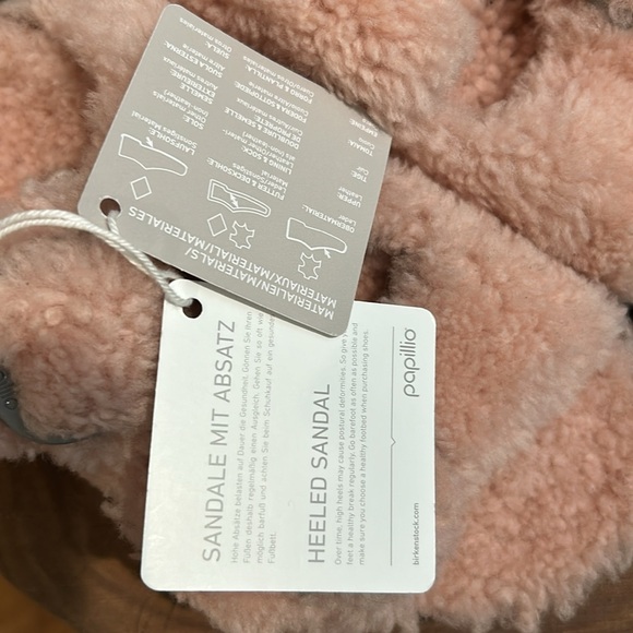 Birkenstock Arizona Big Buckle Shearling Slide Sandal Teddy Crystal Rose Size 39 - Picture 7 of 9